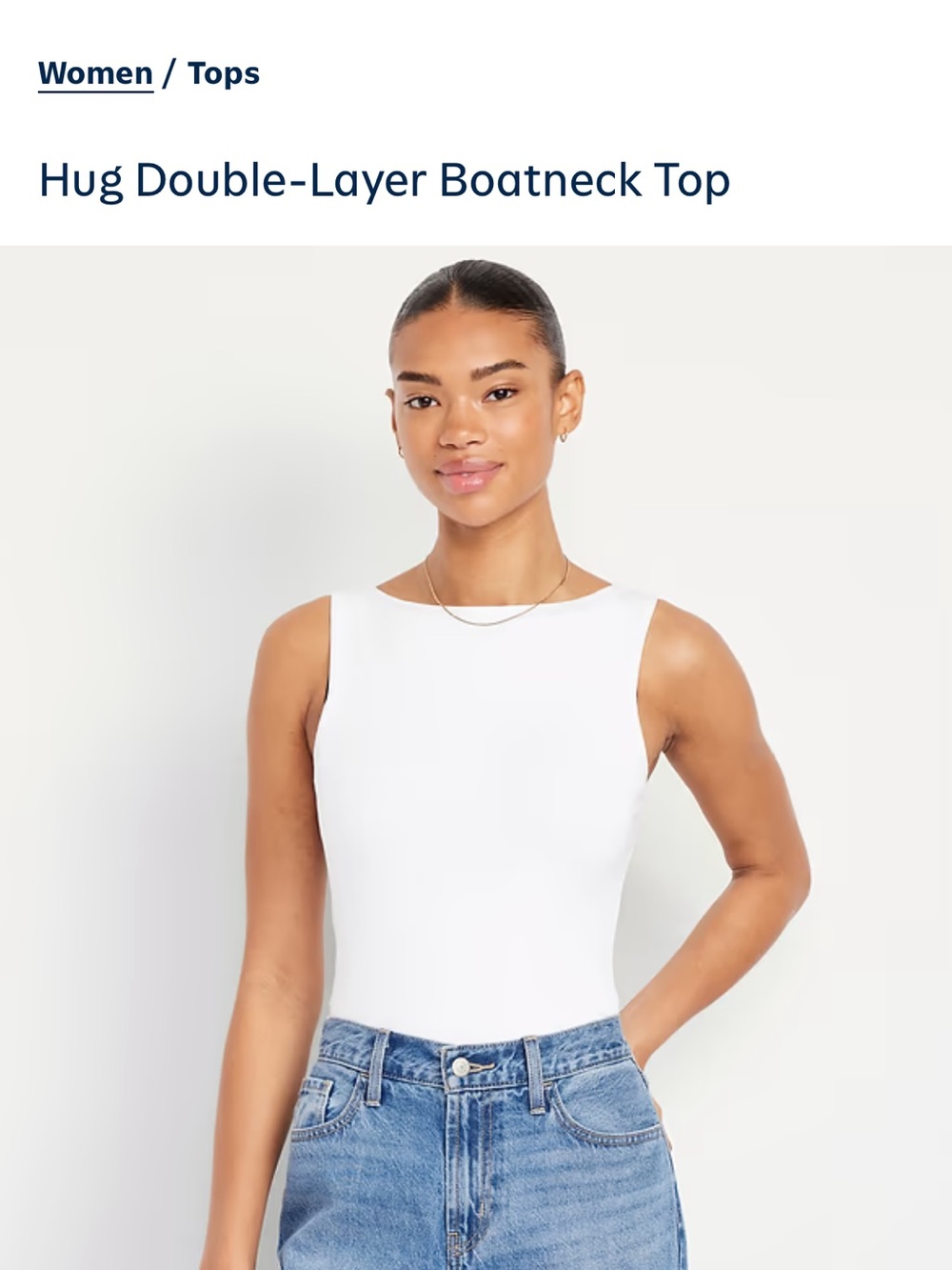Old Navy White Cotton Tank Top - Classic Scoop Neck